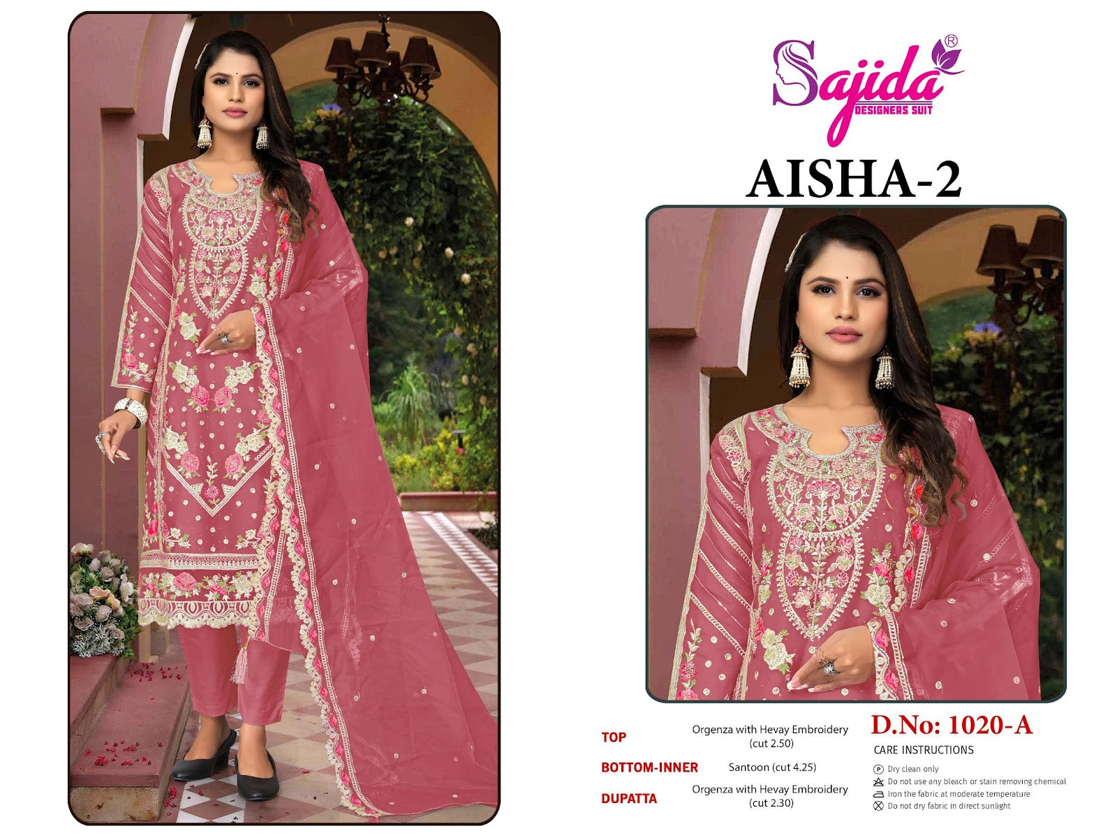 Aisha Vol 2 Sajida Organza Pakistani Salwar Suits Wholesaler India
