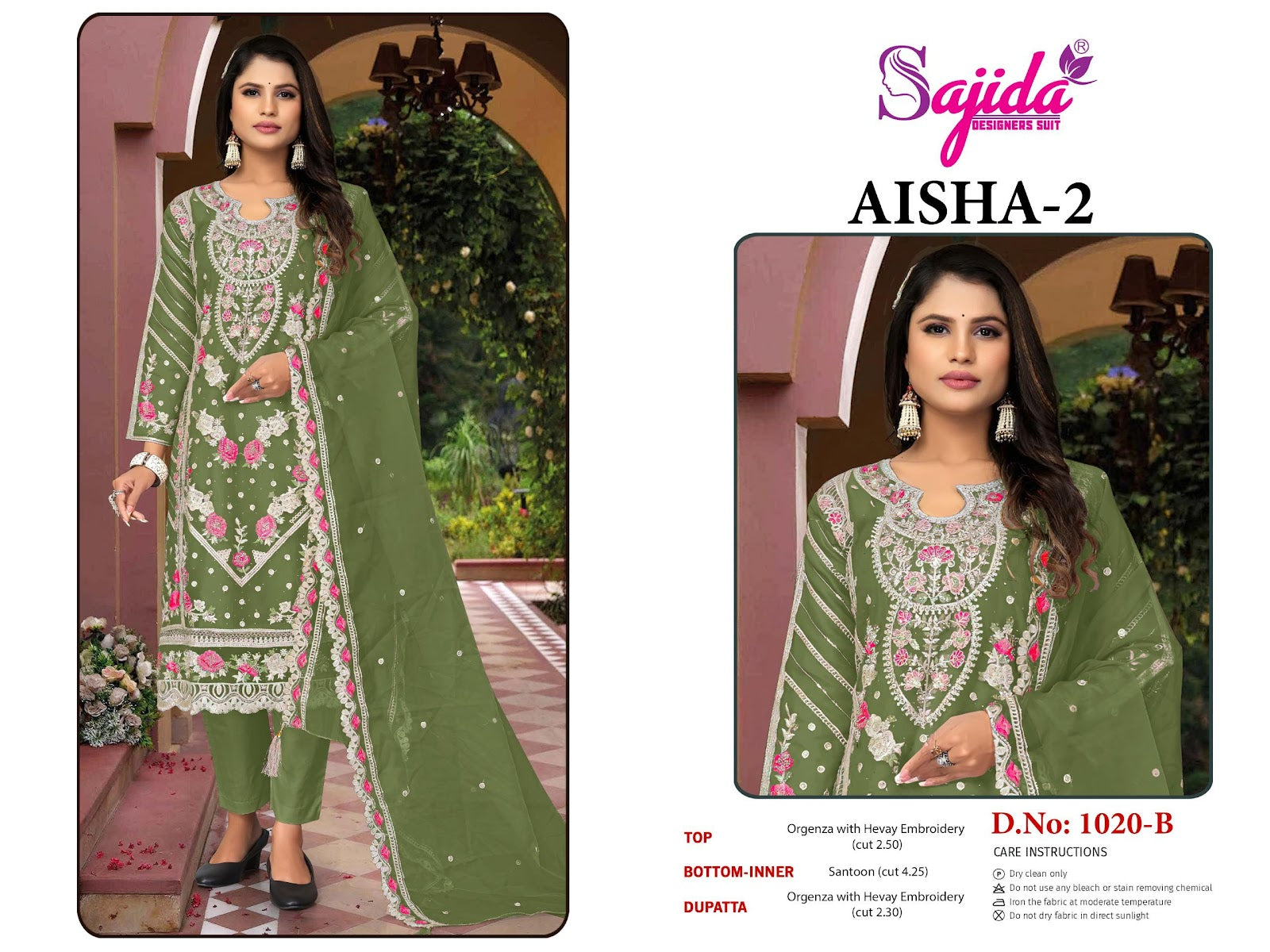 Aisha Vol 2 Sajida Organza Pakistani Salwar Suits Wholesaler India