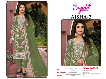 Aisha Vol 2 Sajida Organza Pakistani Salwar Suits Wholesaler India