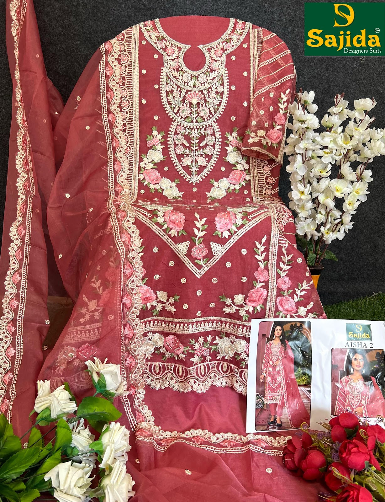 Aisha Vol 2 Sajida Organza Pakistani Salwar Suits Wholesaler India