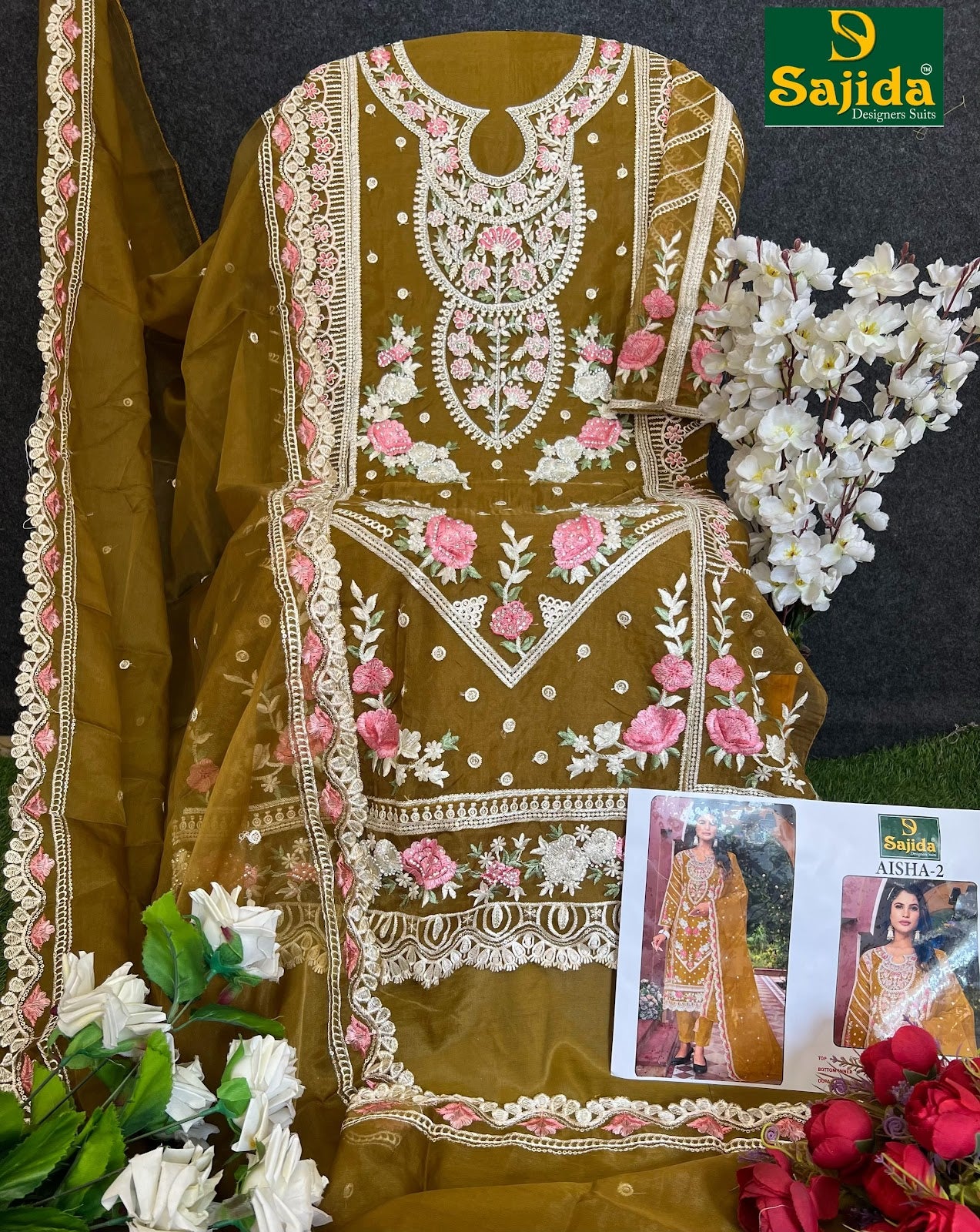 Aisha Vol 2 Sajida Organza Pakistani Salwar Suits Wholesaler India