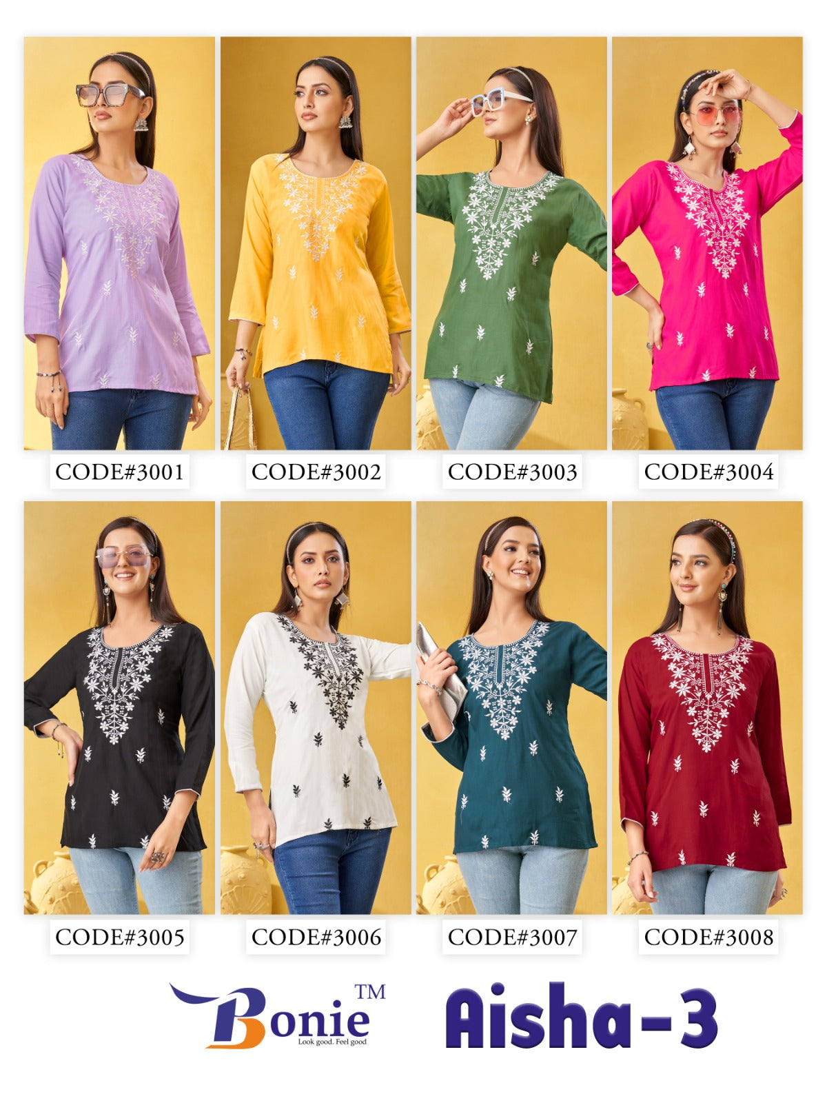 Aisha Vol 3 Bonie Rayon Fancy Tops Supplier Gujarat