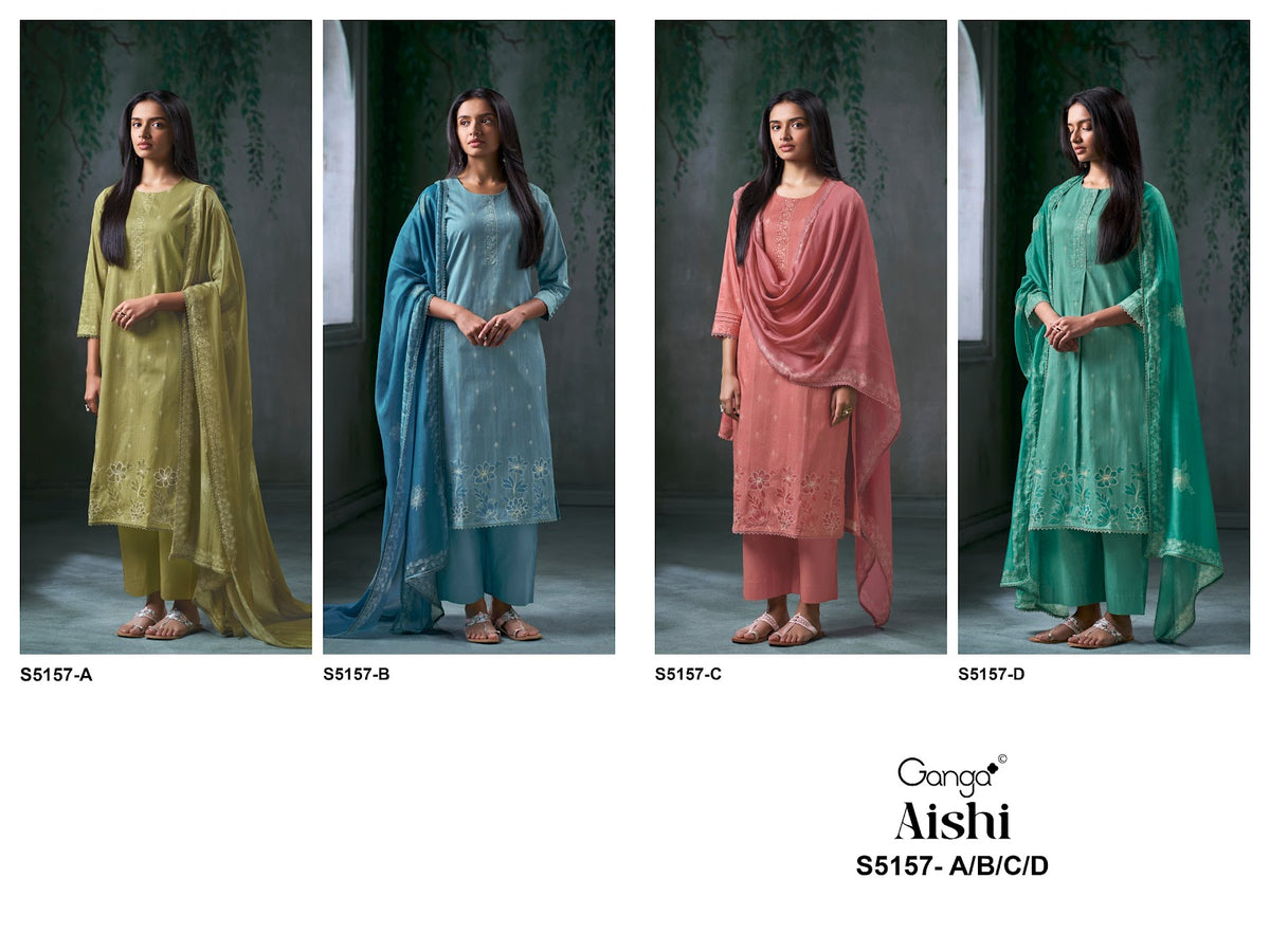 Aishi S5157 Ganga Corduroy Pant Style Suits Wholesaler Ahmedabad