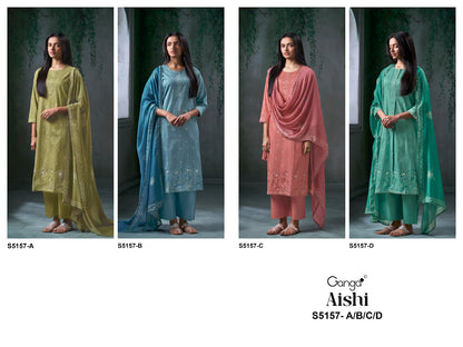 Aishi S5157 Ganga Corduroy Pant Style Suits Wholesaler Ahmedabad