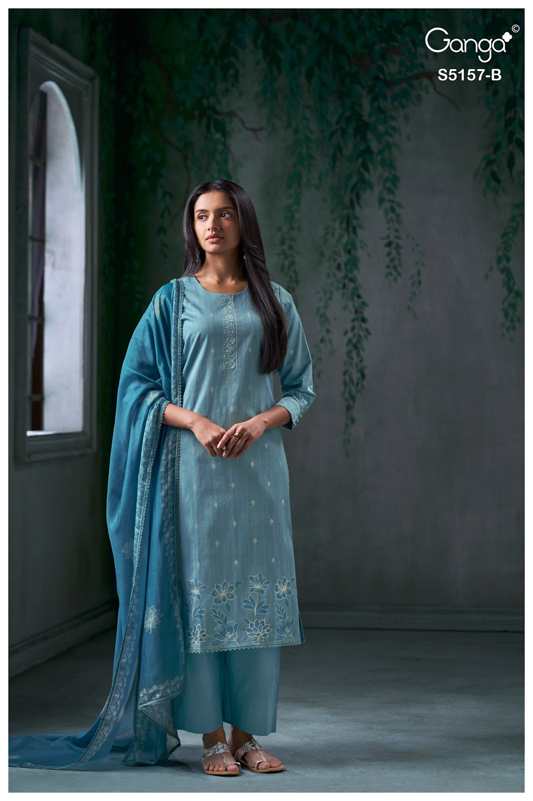Aishi S5157 Ganga Corduroy Pant Style Suits Wholesaler Ahmedabad