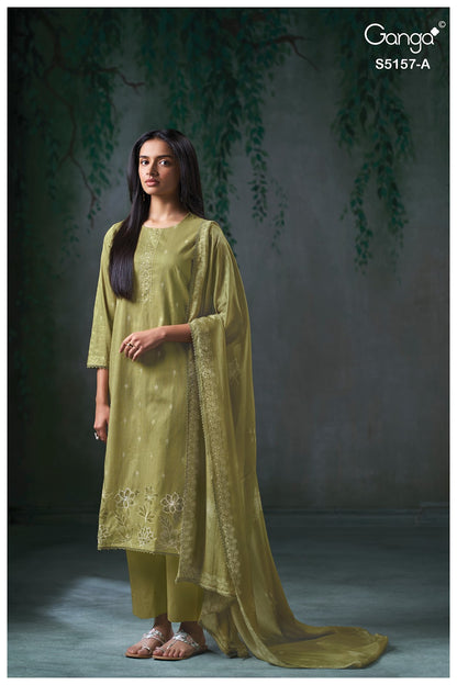 Aishi S5157 Ganga Corduroy Pant Style Suits Wholesaler Ahmedabad