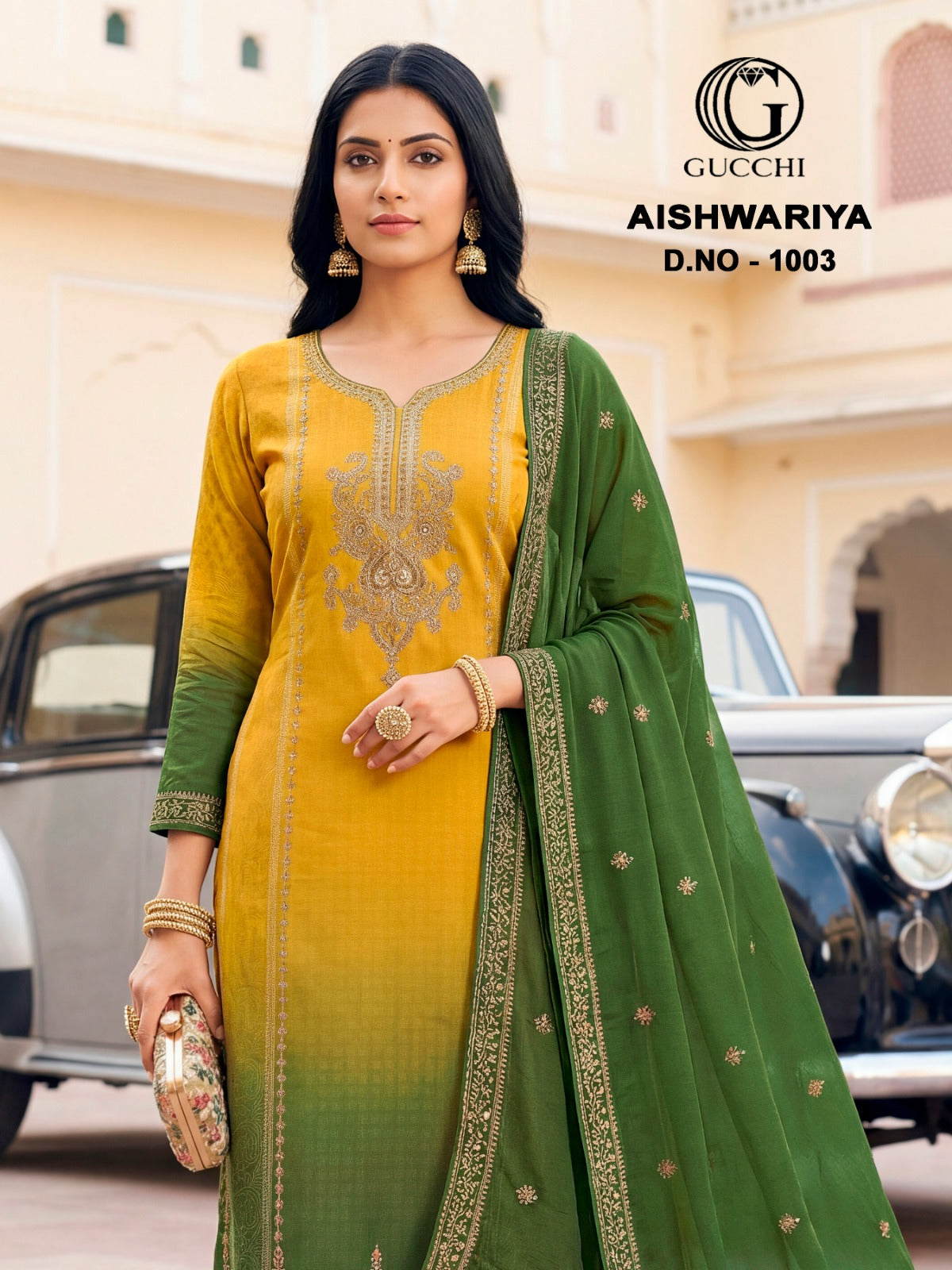 Aishwariya 1003-1006 Gucchi Jam Satin Pant Style Suits Wholesale