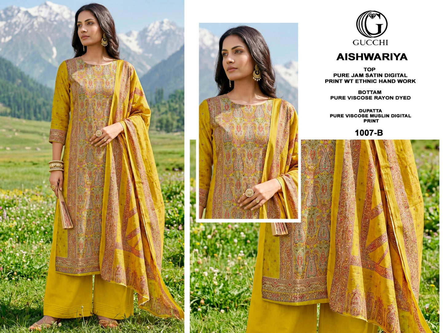 Aishwariya 1005-1007 Gucchi Jam Satin Pant Style Suits Manufacturer