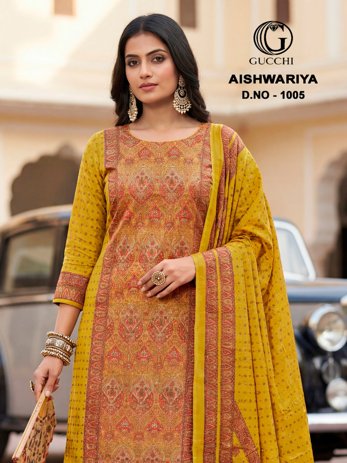 Aishwariya 1005-1007 Gucchi Jam Satin Pant Style Suits Manufacturer