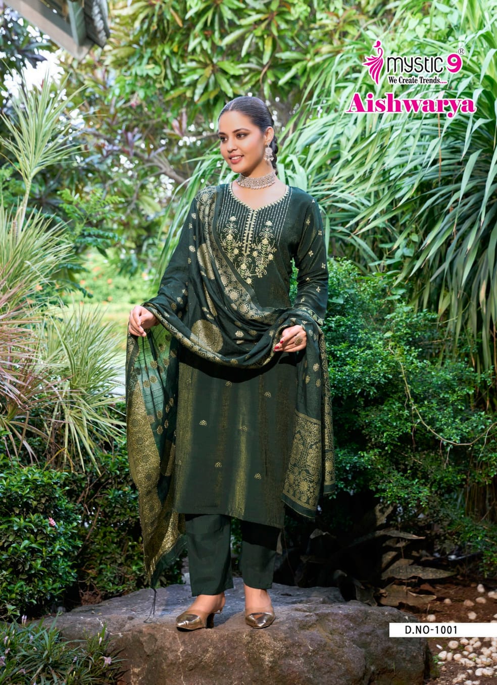 Aishwariya Vol 1 Mystic 9 Roman Silk Readymade Pant Style Suits Wholesaler