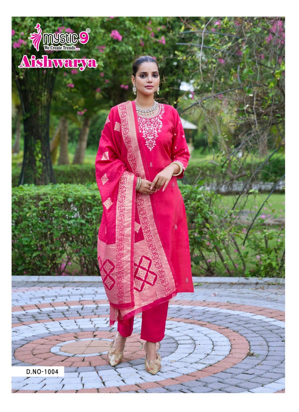 Aishwariya Vol 1 Mystic 9 Roman Silk Readymade Pant Style Suits Wholesaler