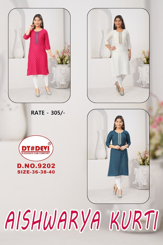 Aishwarya Dn 9202 Dt Devi Vatican Silk Girls Kurti Manufacturer