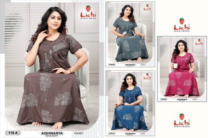 Aishwarya Lichi Rayon Night Gowns Manufacturer Gujarat