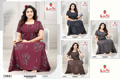 Aishwarya Lichi Rayon Night Gowns Manufacturer Gujarat