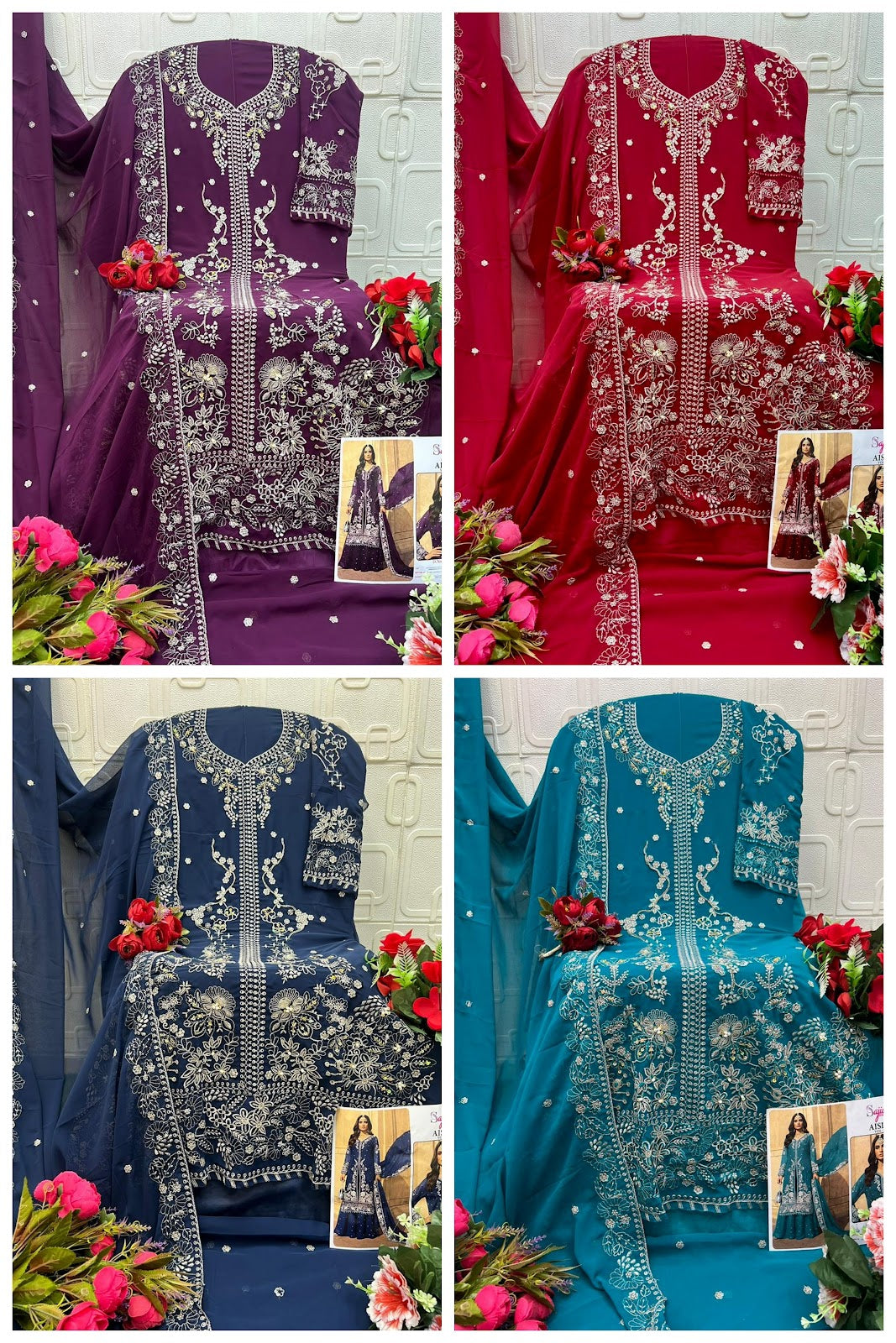 Aisla Vol 2 Sajida Georgette Pakistani Salwar Suits Wholesale Rate