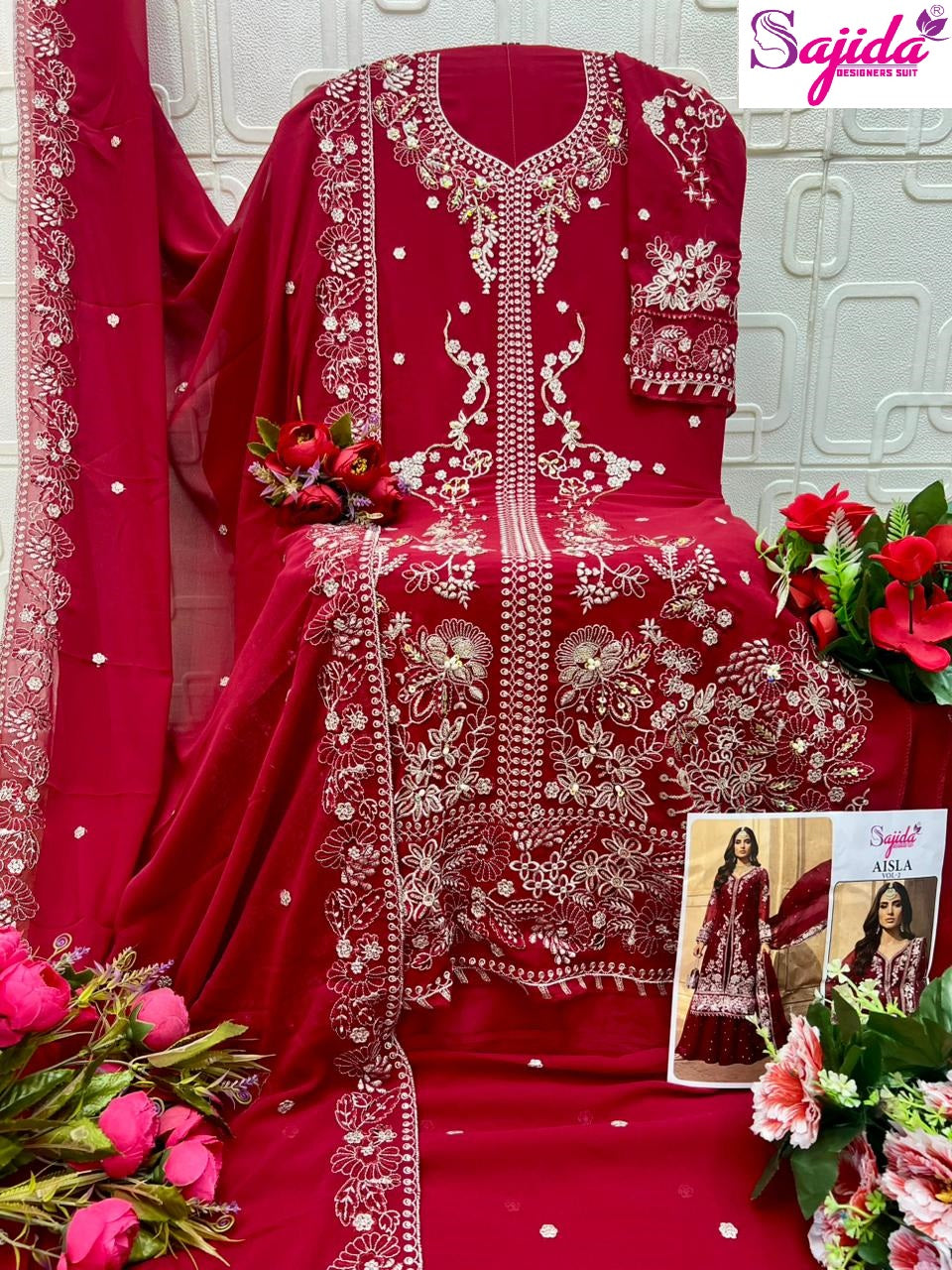 Aisla Vol 2 Sajida Georgette Pakistani Salwar Suits Wholesale Rate