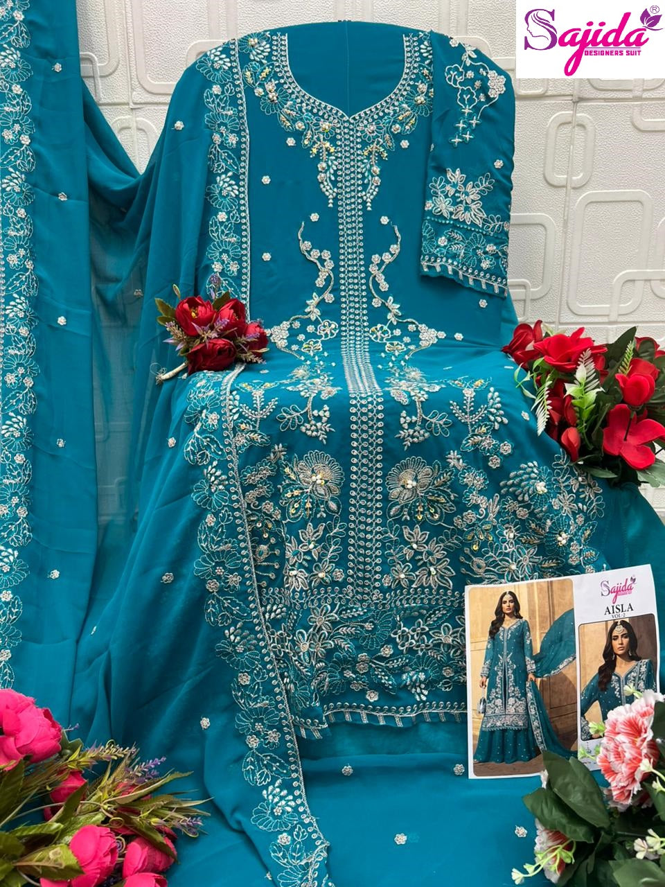 Aisla Vol 2 Sajida Georgette Pakistani Salwar Suits Wholesale Rate