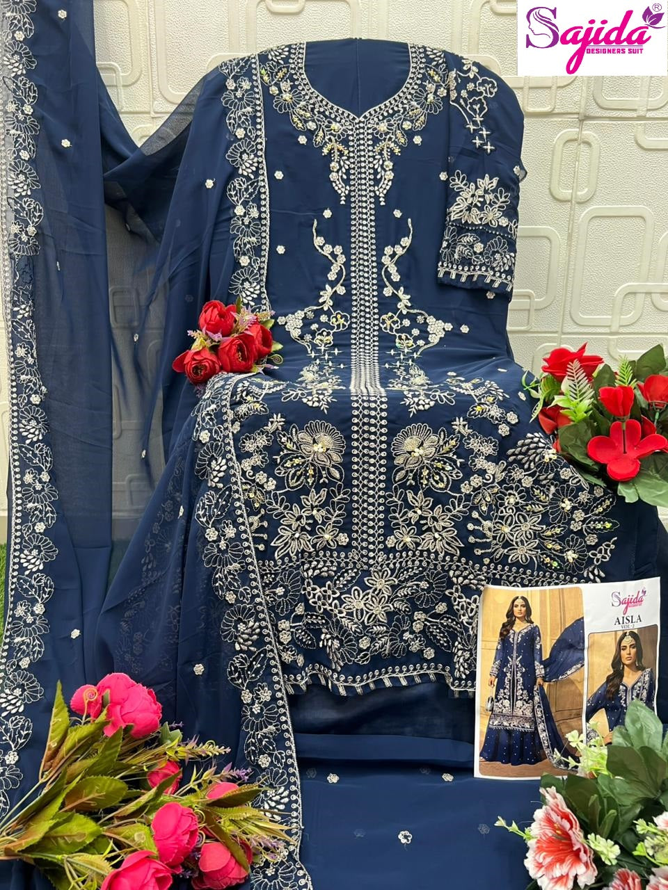 Aisla Vol 2 Sajida Georgette Pakistani Salwar Suits Wholesale Rate