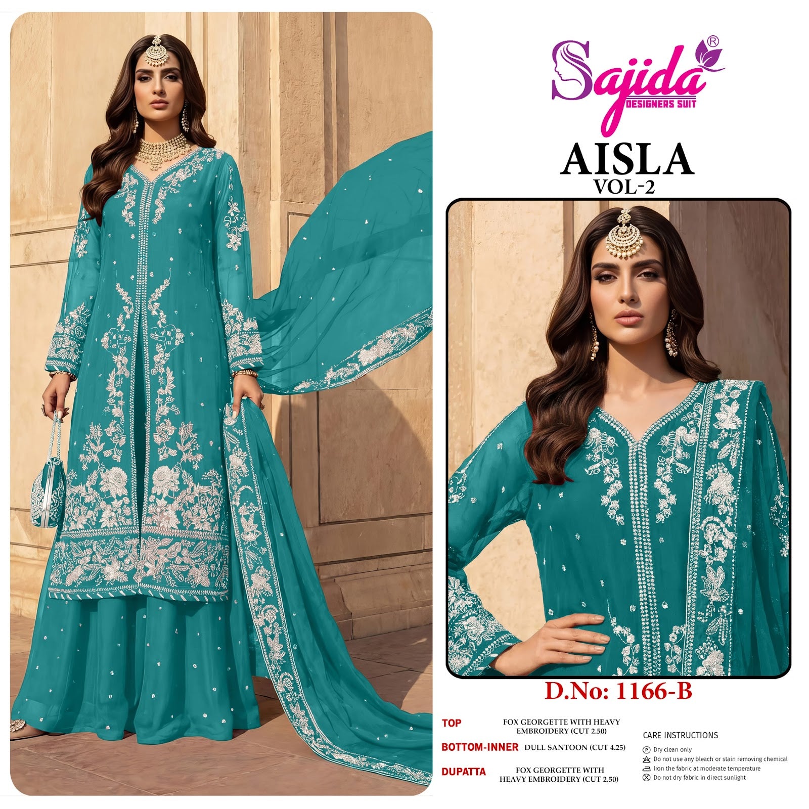 Aisla Vol 2 Sajida Georgette Pakistani Salwar Suits Wholesale Rate