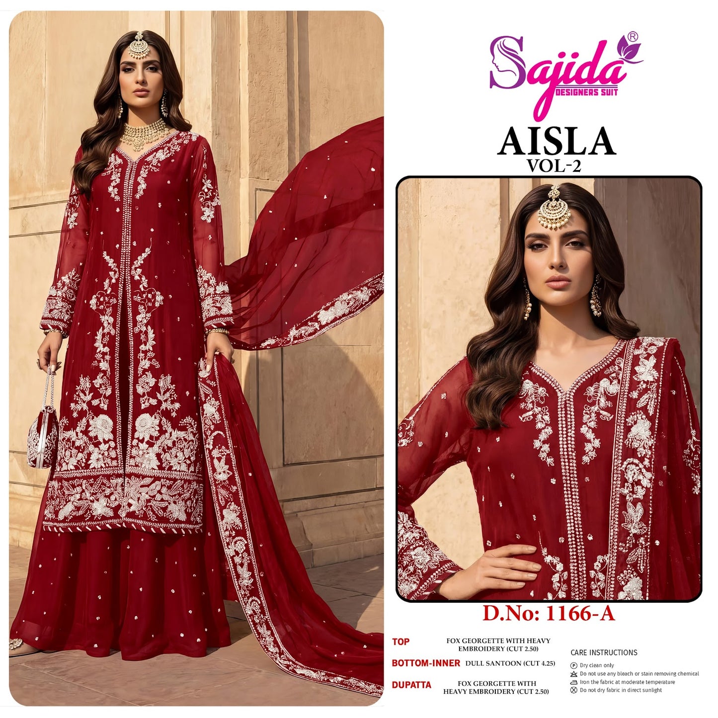 Aisla Vol 2 Sajida Georgette Pakistani Salwar Suits Wholesale Rate