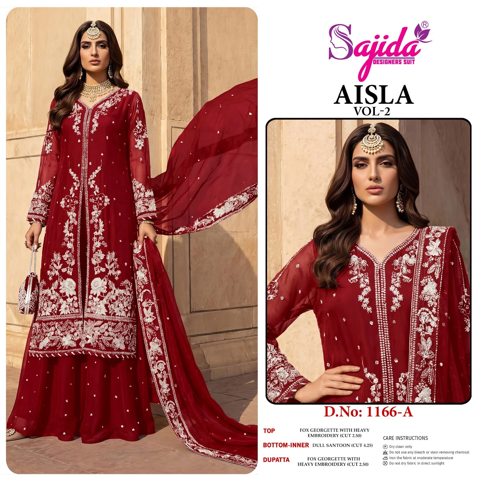 Aisla Vol 2 Sajida Georgette Pakistani Salwar Suits Wholesale Rate