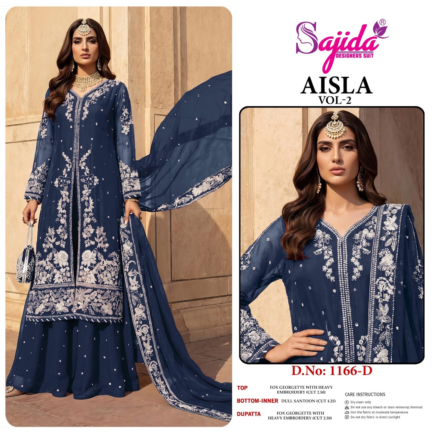 Aisla Vol 2 Sajida Georgette Pakistani Salwar Suits Wholesale Rate