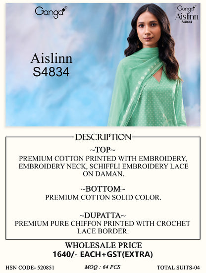 Aislinn S4834 Ganga Cotton Pant Style Suits Exporter