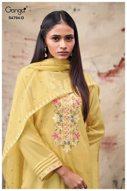 Aisya S4794 Ganga Bemberg Plazzo Style Suits Exporter Gujarat