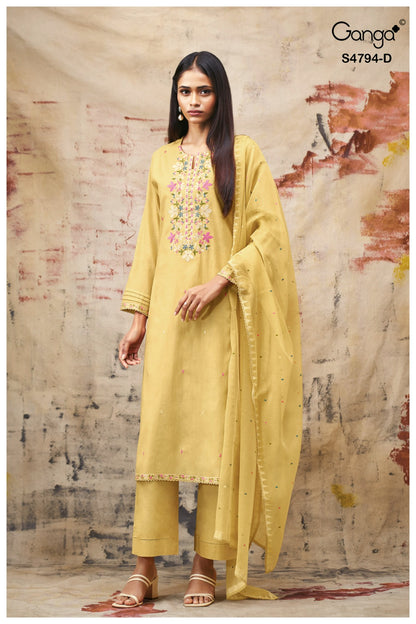 Aisya S4794 Ganga Bemberg Plazzo Style Suits Exporter Gujarat