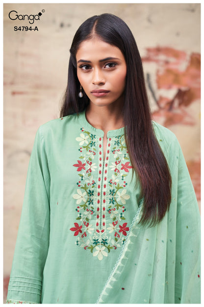 Aisya S4794 Ganga Bemberg Plazzo Style Suits Exporter Gujarat