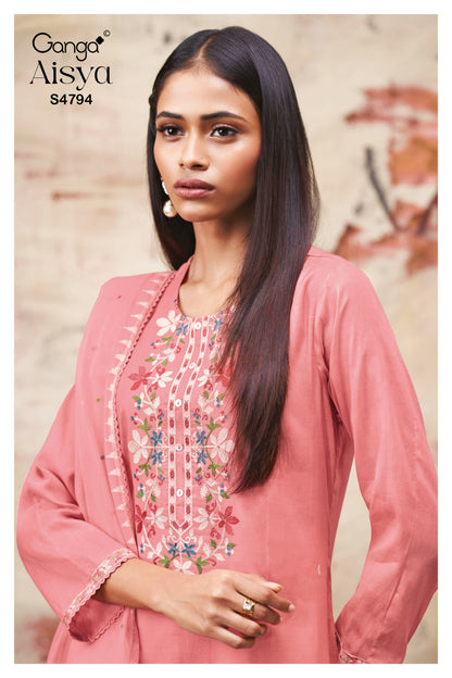 Aisya S4794 Ganga Bemberg Plazzo Style Suits Exporter Gujarat