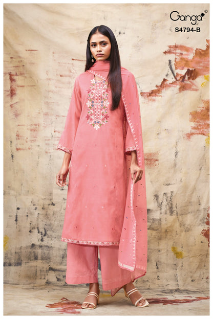 Aisya S4794 Ganga Bemberg Plazzo Style Suits Exporter Gujarat