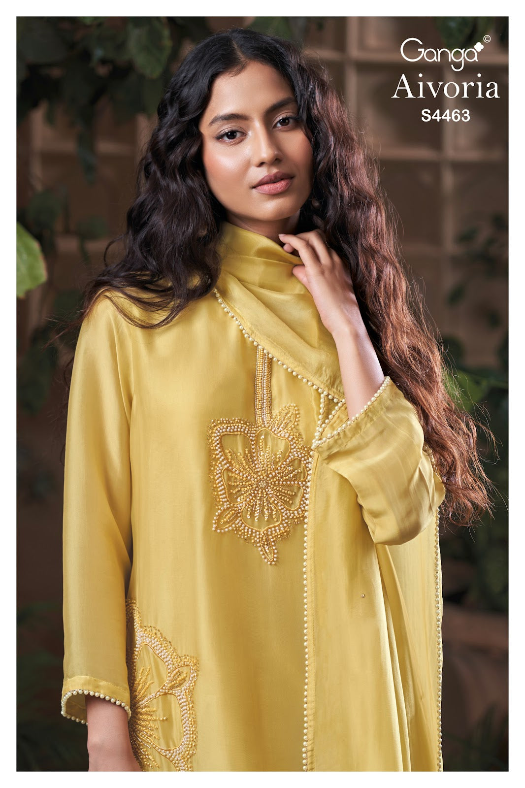 Aivoria S4463 Ganga Bemberg Silk Plazzo Style Suits Supplier
