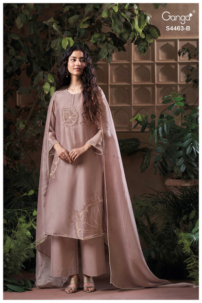 Aivoria S4463 Ganga Bemberg Silk Plazzo Style Suits Supplier