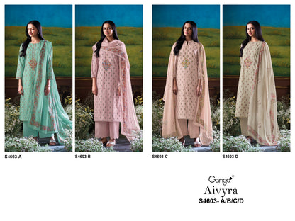 Aivyra 4603 Ganga Premium Cotton Plazzo Style Suits Supplier Gujarat