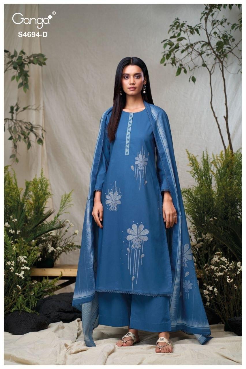 Aiyanae S4694 Ganga Cotton Pant Style Suits Wholesaler Gujarat