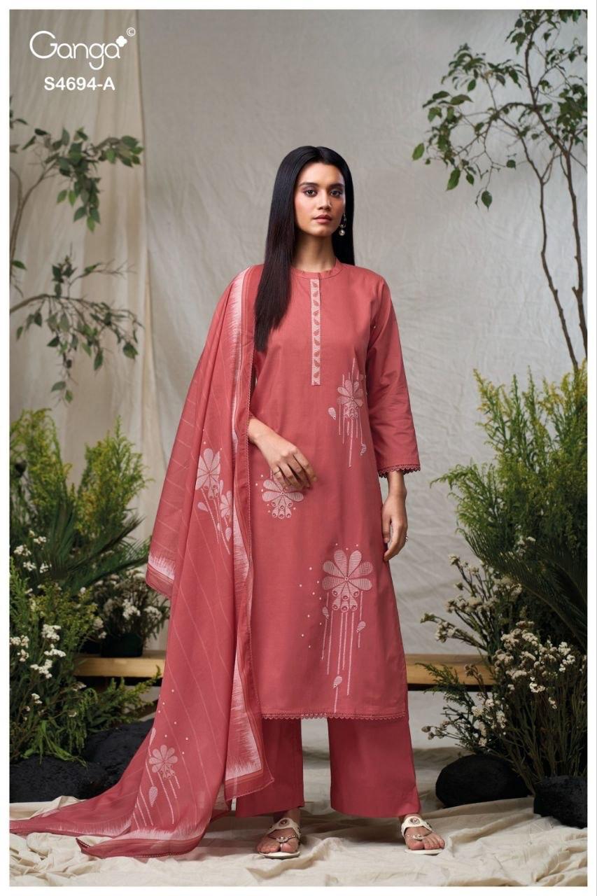 Aiyanae S4694 Ganga Cotton Pant Style Suits Wholesaler Gujarat