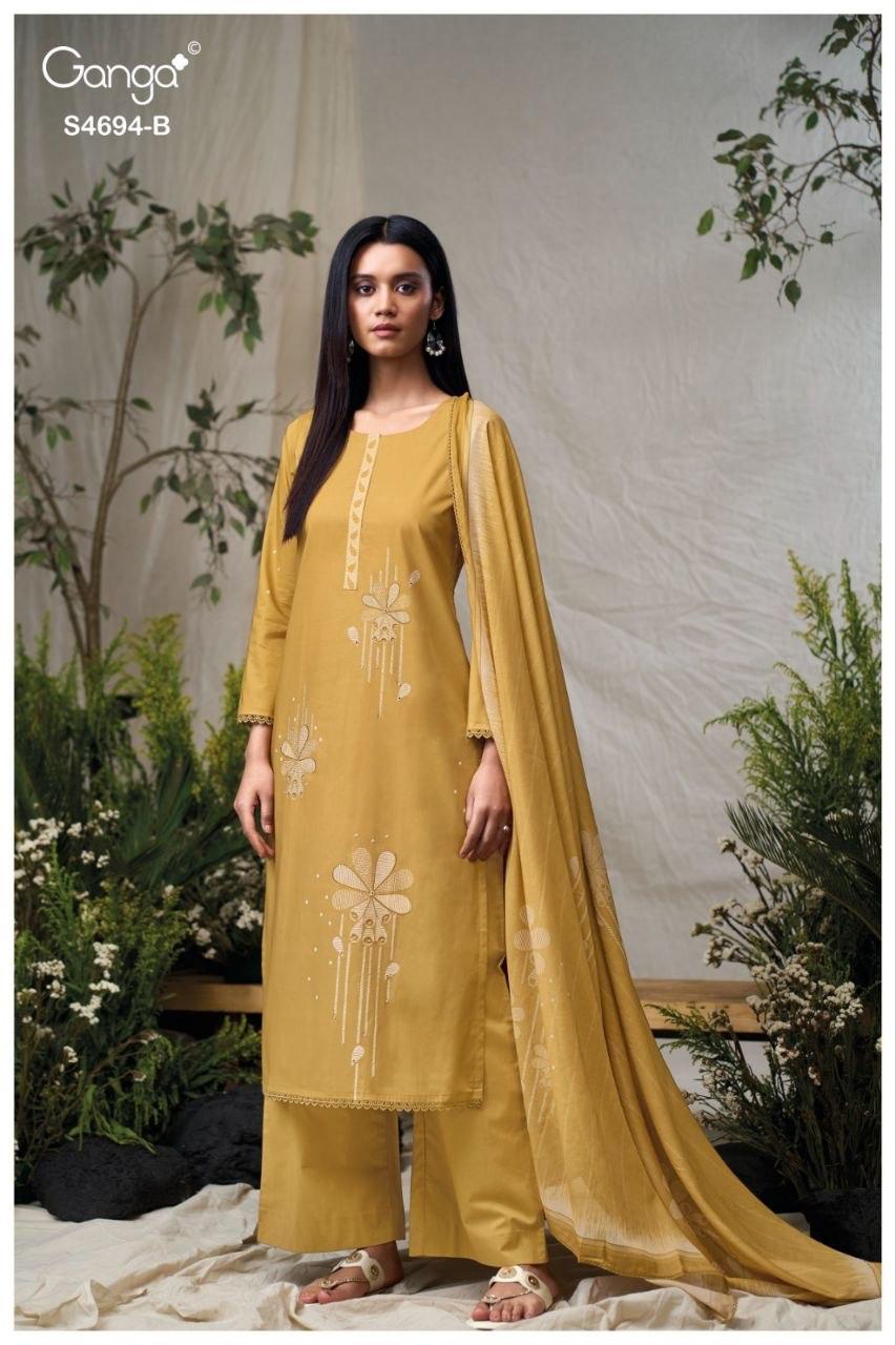 Aiyanae S4694 Ganga Cotton Pant Style Suits Wholesaler Gujarat