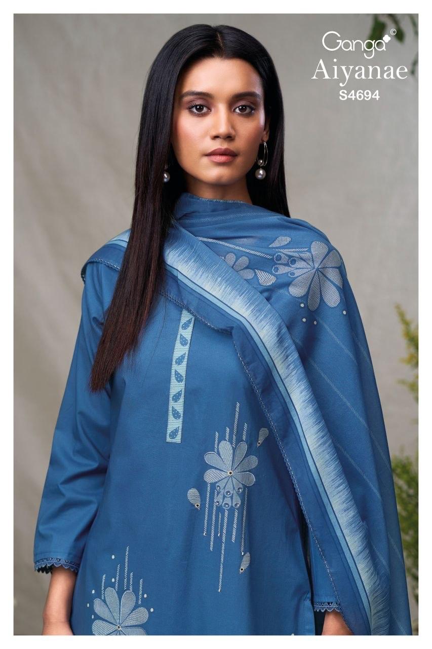 Aiyanae S4694 Ganga Cotton Pant Style Suits Wholesaler Gujarat