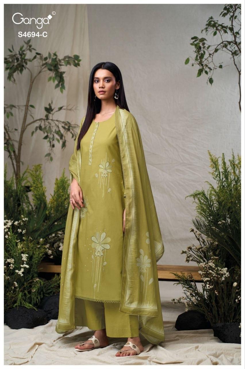 Aiyanae S4694 Ganga Cotton Pant Style Suits Wholesaler Gujarat