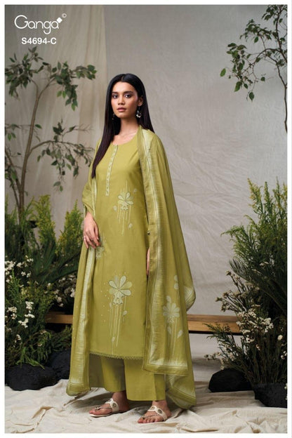Aiyanae S4694 Ganga Cotton Pant Style Suits Wholesaler Gujarat