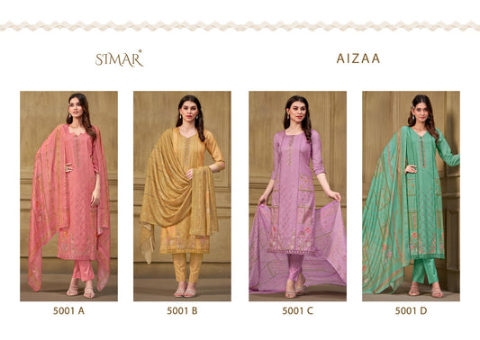 Aizaa Simar Lawn Cotton Pant Style Suits Wholesale Rate