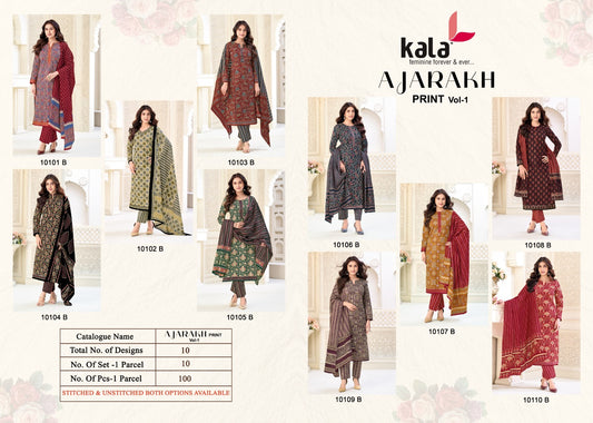 Ajarakh Print Vol 1 Kala Cotton Dress Material Wholesale