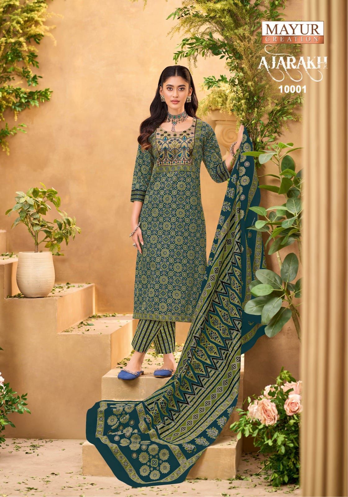 Ajarakh Vol 10 Mayur Creation Readymade Cotton Pant Suits Wholesaler India