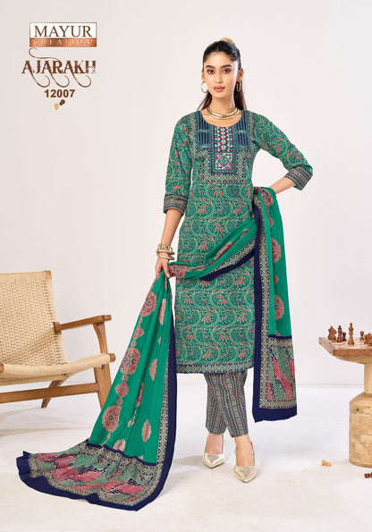 Ajarakh Vol 12 Mayur Creation Readymade Cotton Pant Suits Manufacturer Ahmedabad