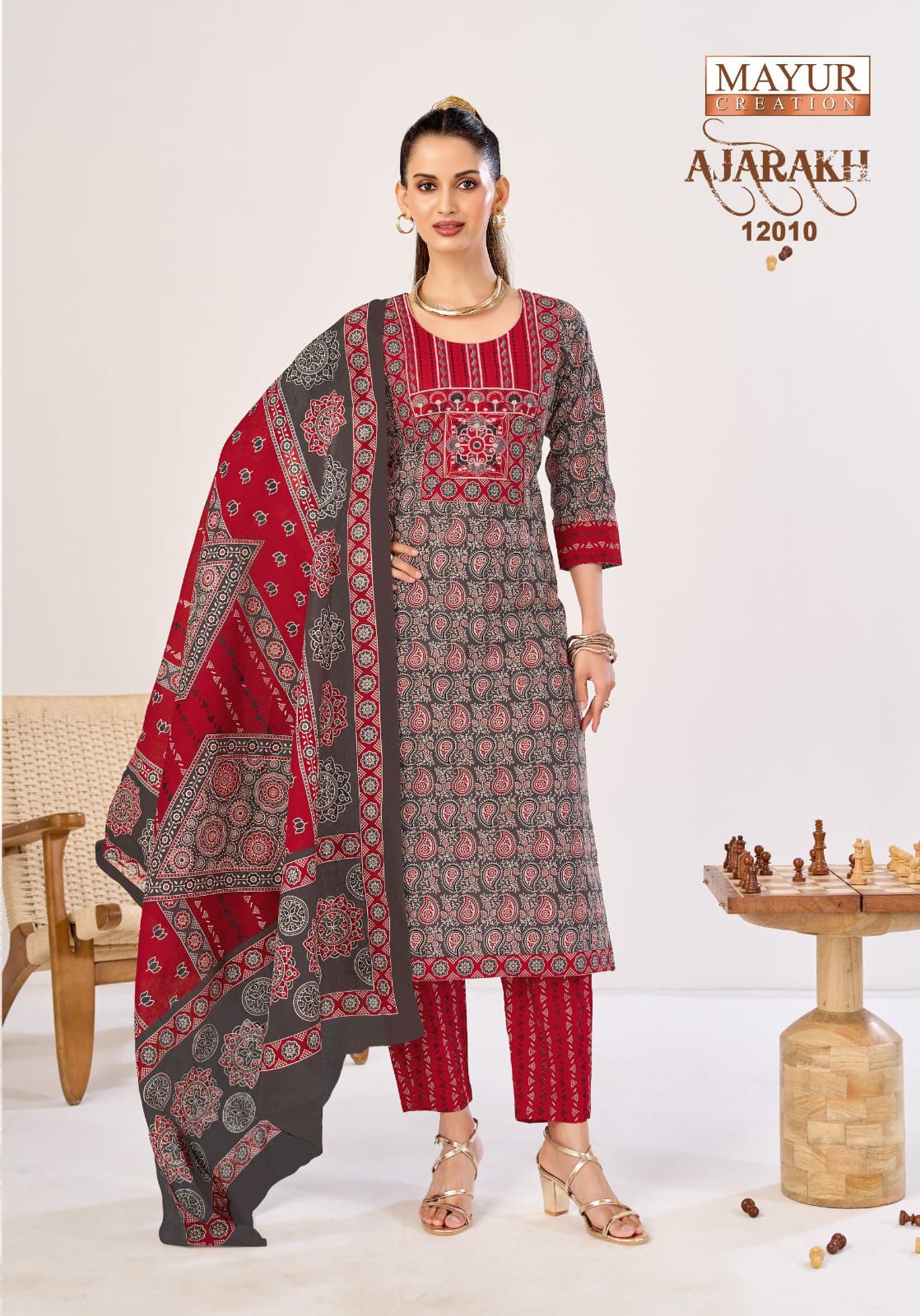 Ajarakh Vol 12 Mayur Creation Readymade Cotton Pant Suits Manufacturer Ahmedabad