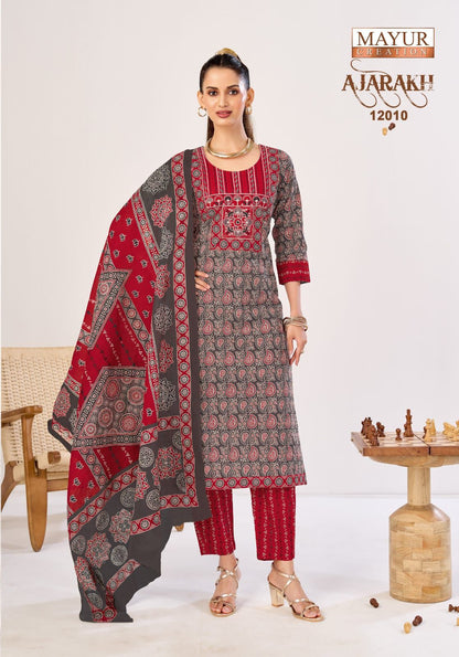 Ajarakh Vol 12 Mayur Creation Readymade Cotton Pant Suits Manufacturer Ahmedabad