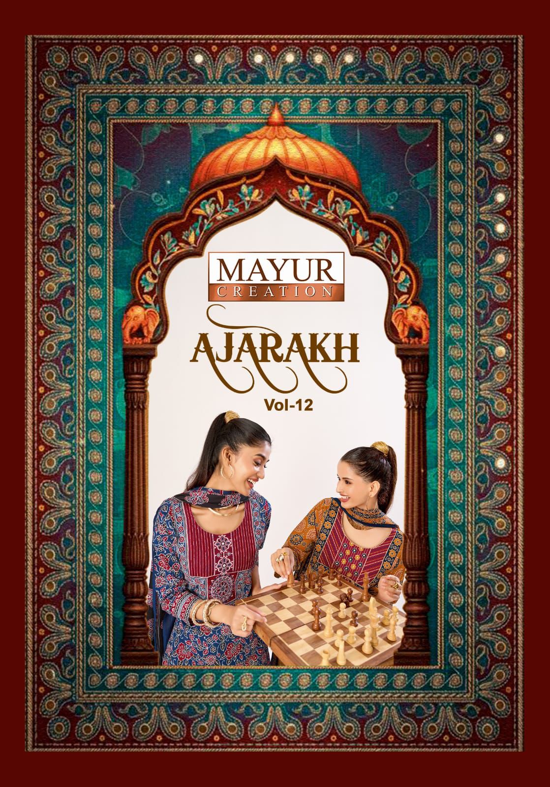 Ajarakh Vol 12 Mayur Creation Readymade Cotton Pant Suits Manufacturer Ahmedabad