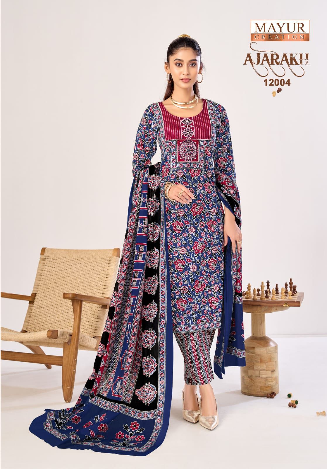 Ajarakh Vol 12 Mayur Creation Readymade Cotton Pant Suits Manufacturer Ahmedabad