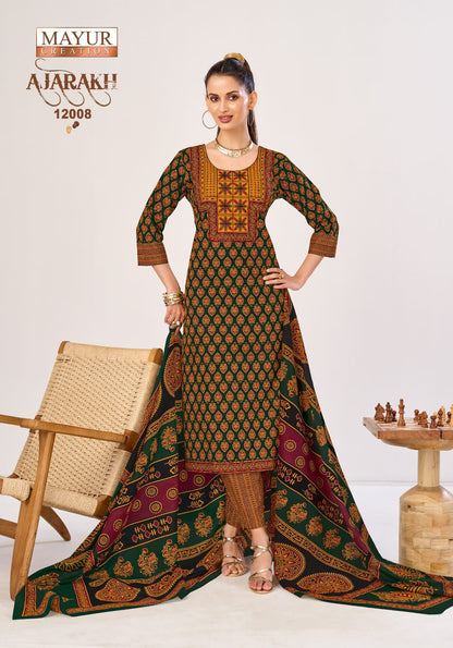 Ajarakh Vol 12 Mayur Creation Readymade Cotton Pant Suits Manufacturer Ahmedabad